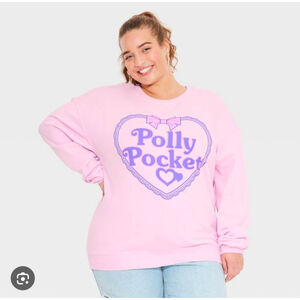 Women's Polly Pocket Pink Purple Graphic Sweatshirt Plus size XL 90s nostalgic
